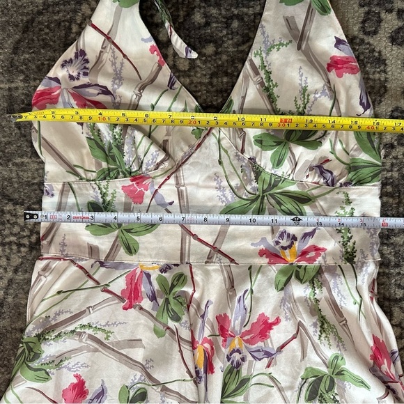 Hell Bunny L Cream Bamboo Floral Print Rockabilly Pinup Swing Vintage Dress - Picture 11 of 13